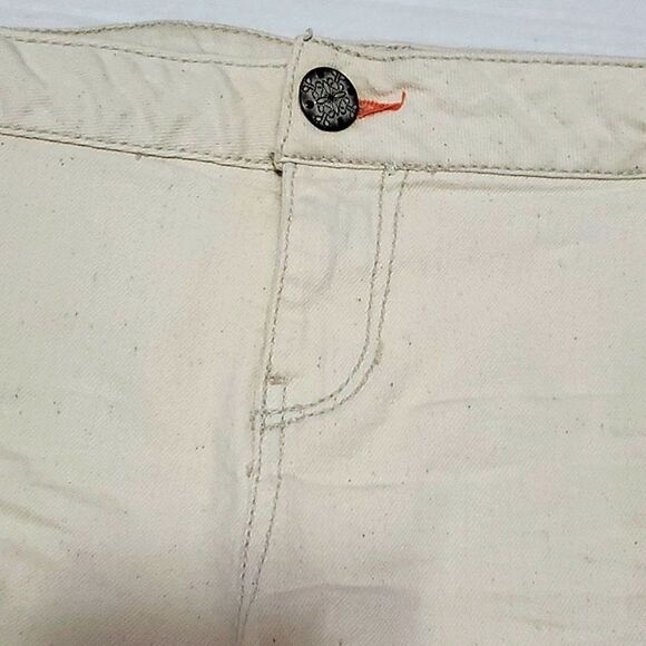 NOBO Boho Cream Embroidered Frayed Shorty Shorts Jeans Junior 17 - Picture 2 of 10